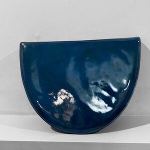 Giovenco Blue Half Moon Crossbody Bag